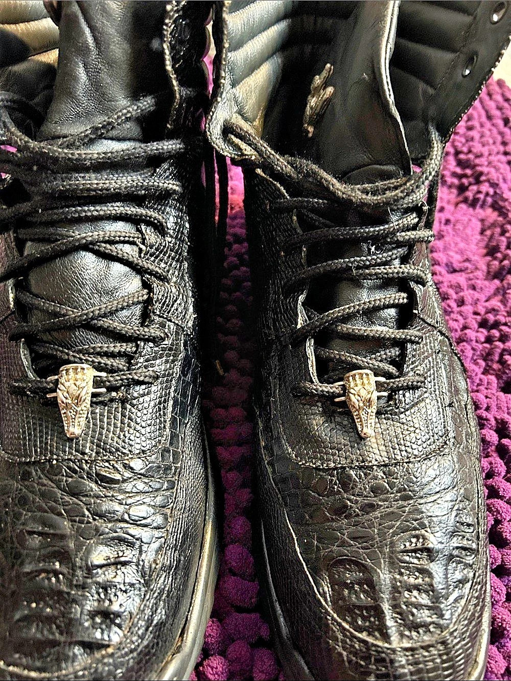 Belvedere Crocodile Black High Top Sneakers